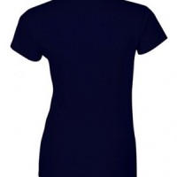 SKT046 midnight blue 032 short sleeved women' s round neck collar t-shirt 76000L printed LOGO letters embroiderytee shirt tshirts supplier Hong Kong tailor made price side view